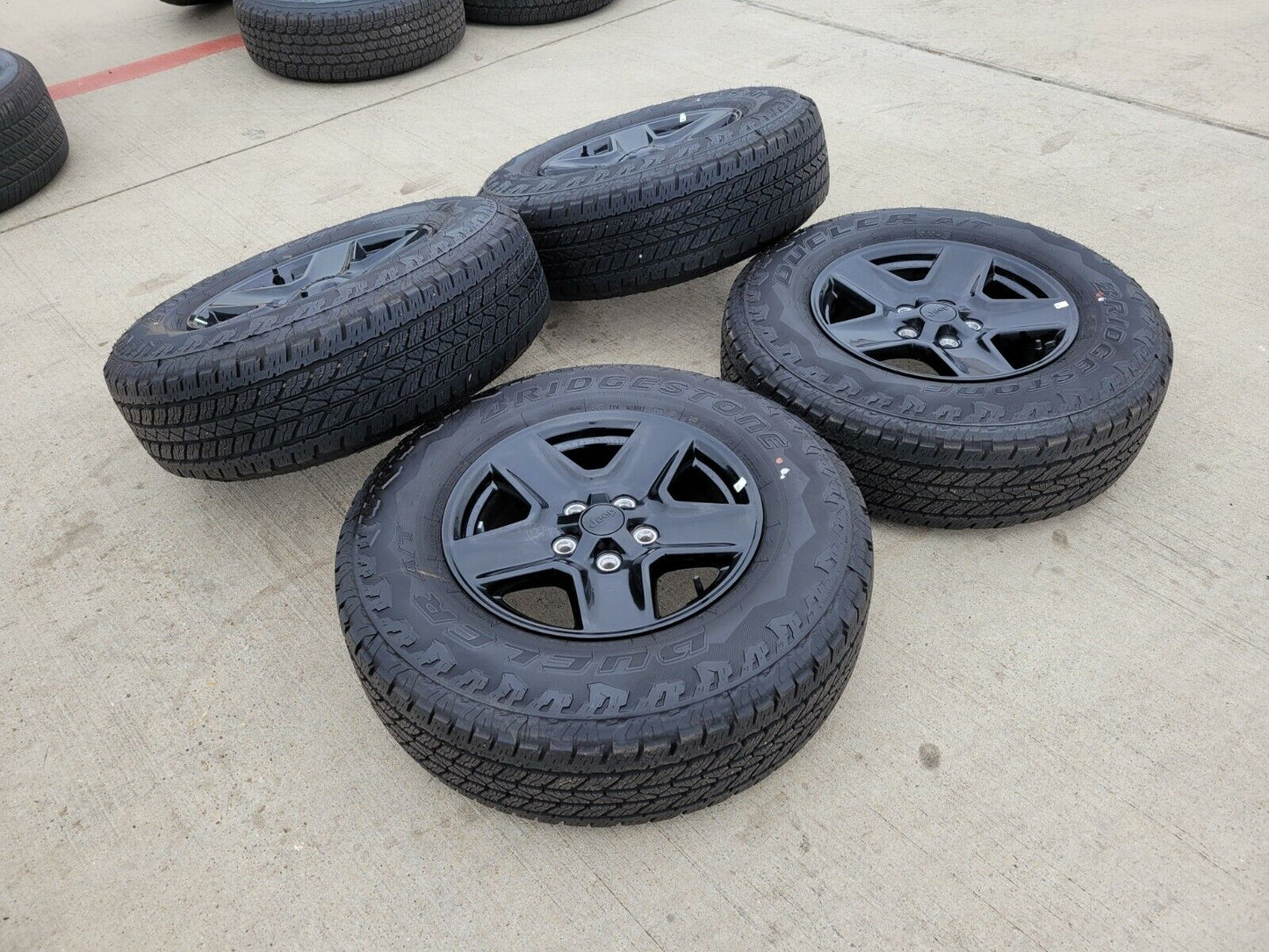 17" Jeep Gladiator BLACK OEM wheels rims 9235 tires Wrangler 2022 2023 2024 NEW