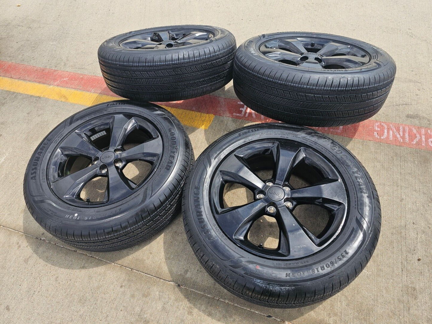 18" Jeep Cherokee Compass 9159 wheels rims OEM Renegade NEW GOODYEAR tires
