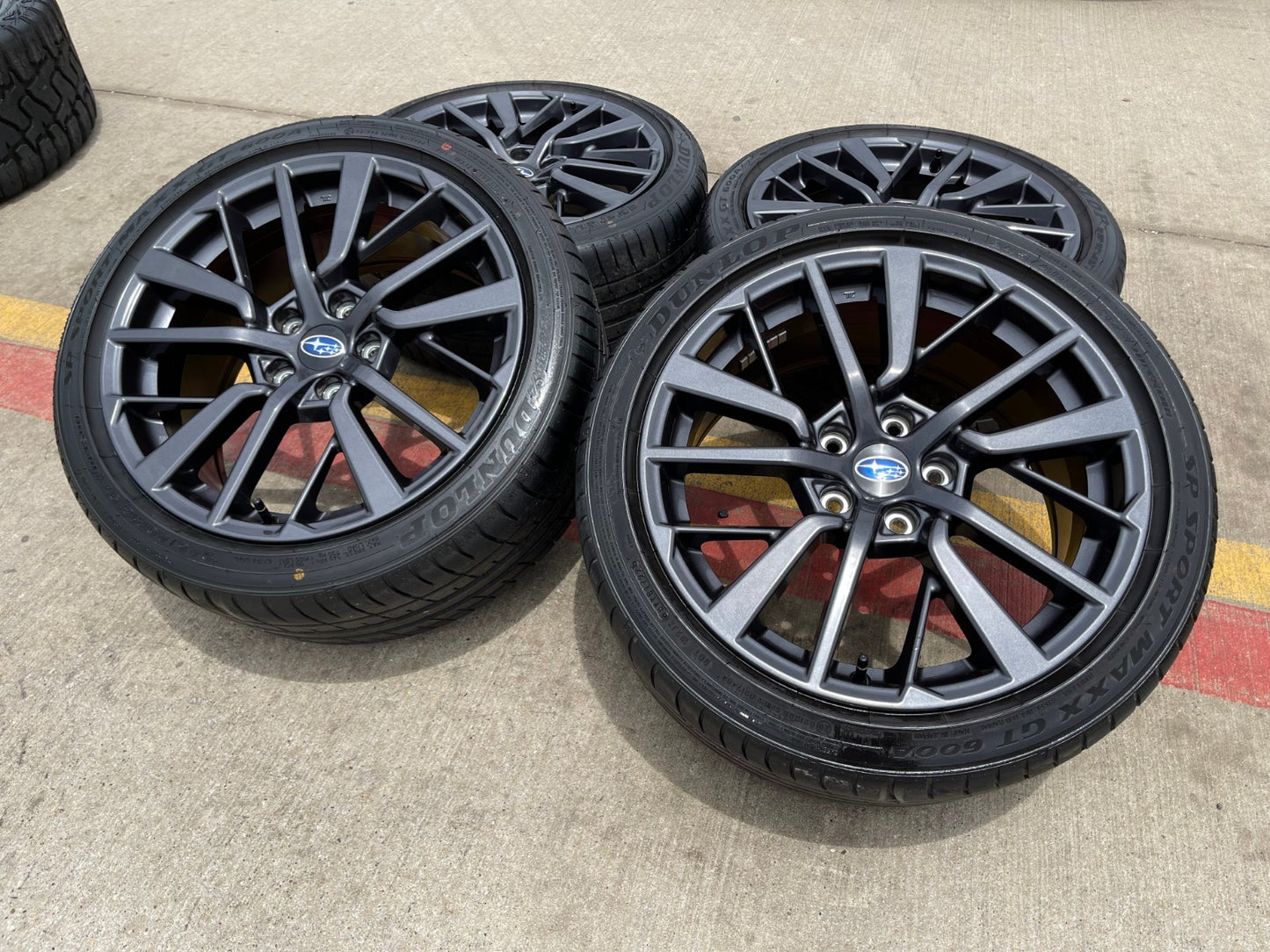 18" Subaru WRX OEM wheels rims 68896 tires