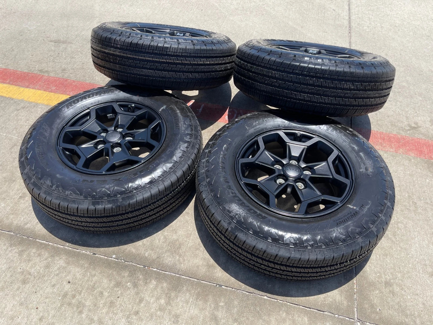 17" Jeep Wrangler SPORT OEM wheels rims tires 9237 black 2023 2024 2025 NEW