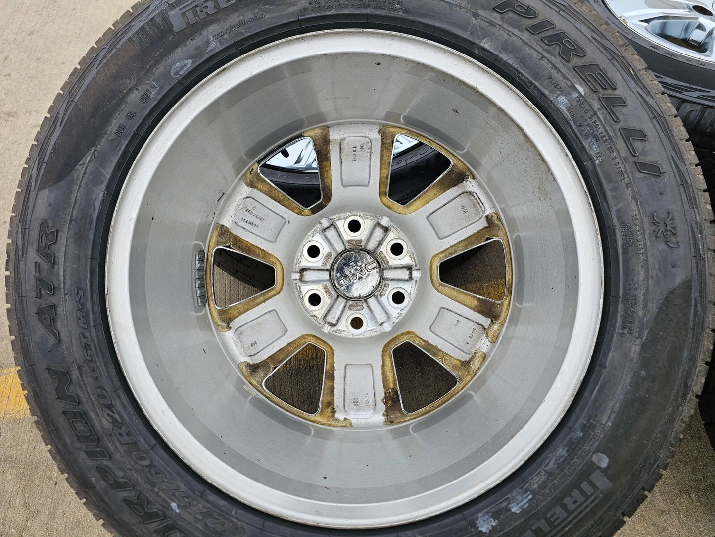 20" GMC Sierra Yukon DENALI OEM wheels rims 5752 chrome tires PIRELLI A/T NEW
