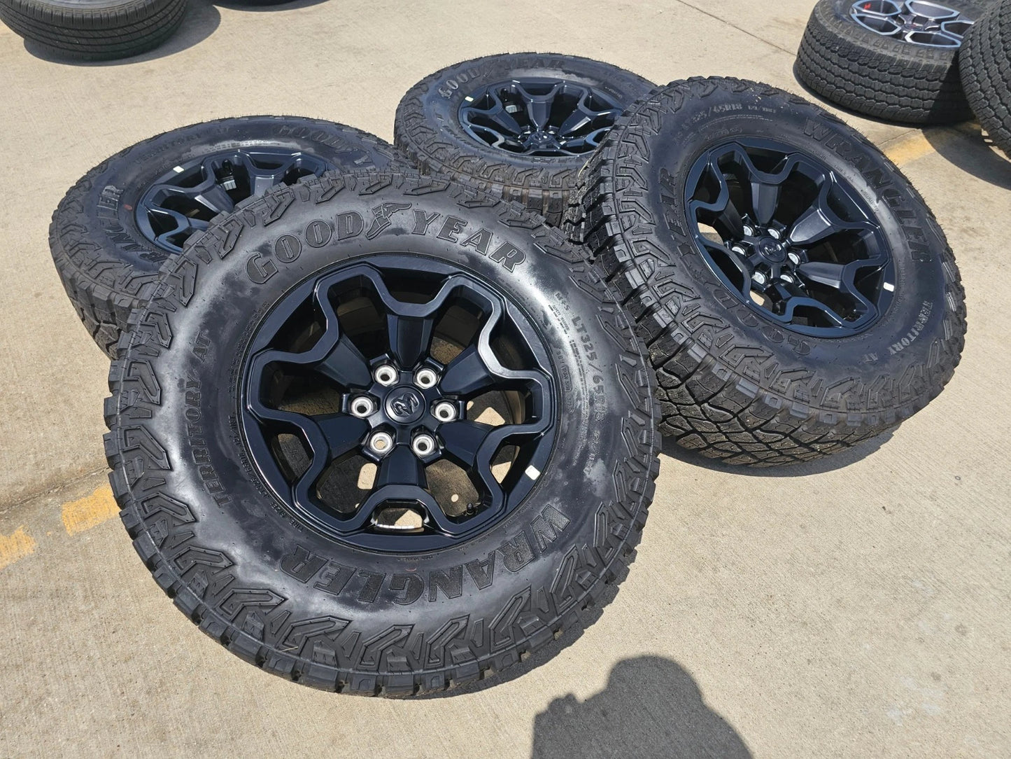 18" Dodge Ram 1500 TRX RHO Black OEM 66002 wheels rims TERRITORY M/T 35"