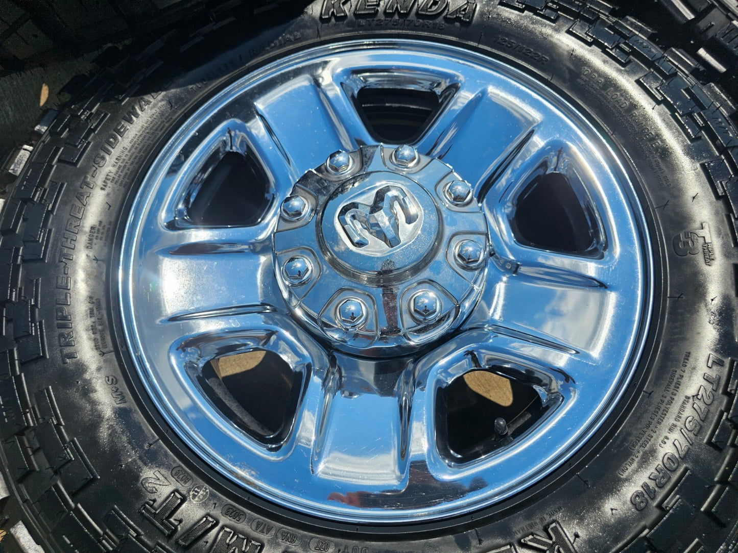 18" Dodge Ram 2500 3500 STEEL chrome OEM 2473 wheels rims KENDA M/T2