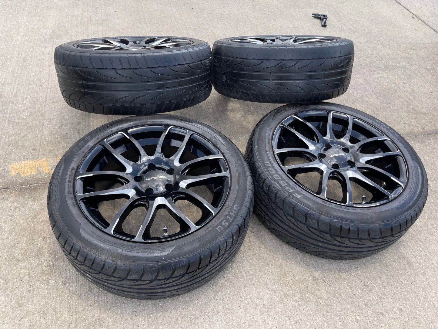 18x8 18" Lorenzo WL036 wheels rims tires 5x4.5 5x114.3 Camry Accord Mustang