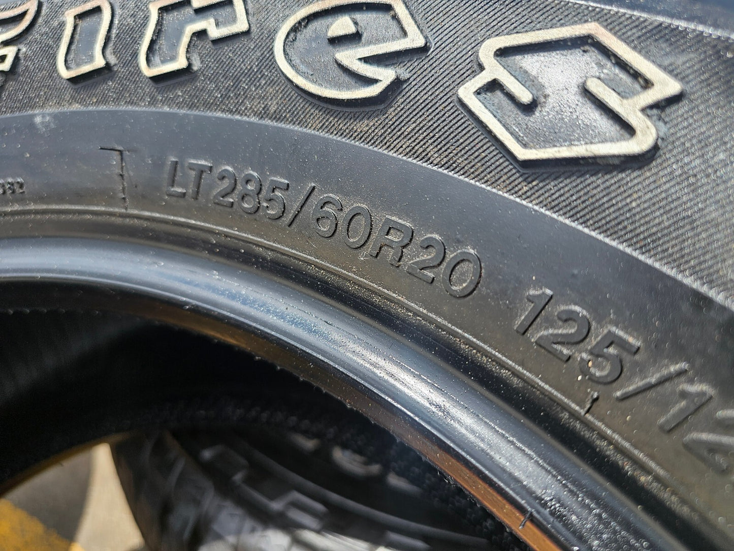 (4) 285/60/20 Firestone Transforce A/T2 tires LT 10 Ply load range E M+S NEW