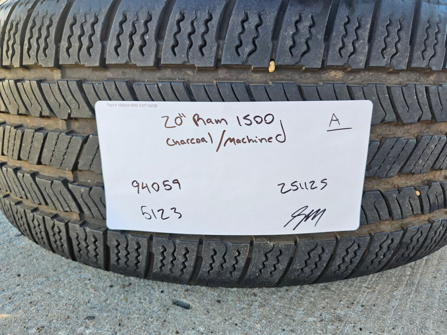 20" Dodge Ram 1500 OEM 94059 Laramie wheel rim 68583860AA Spare 2024 2025 2026