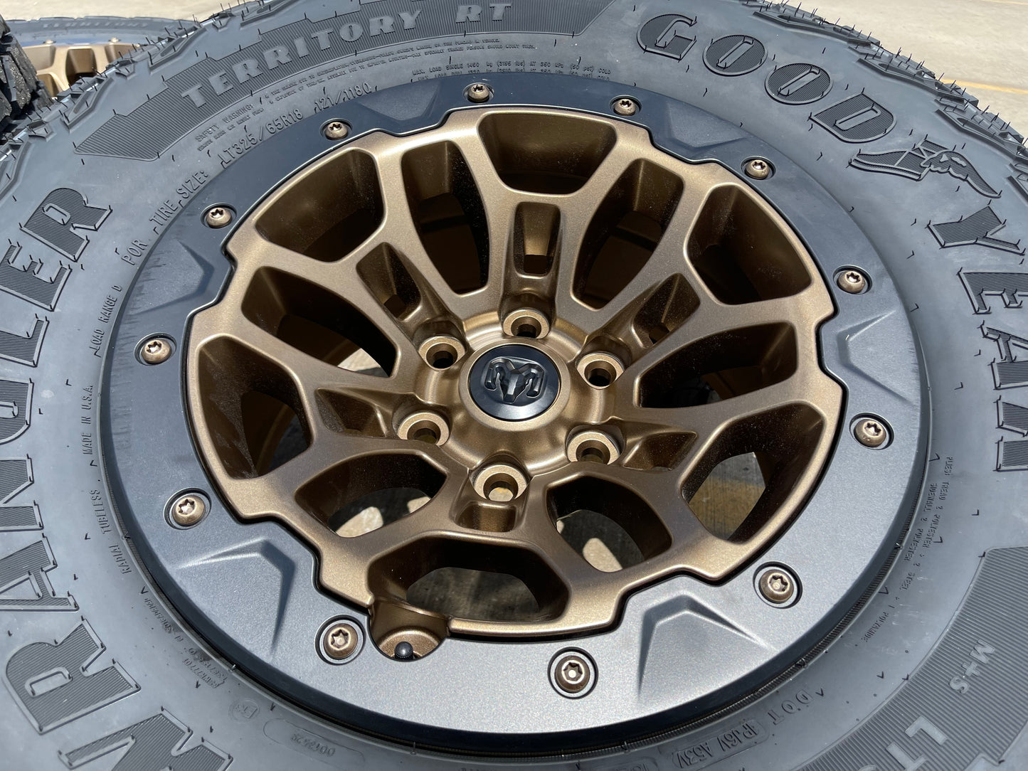 18" Dodge Ram 1500 RHO TRX Beadlock OEM bronze wheel rim 2735 tires 35" NEW