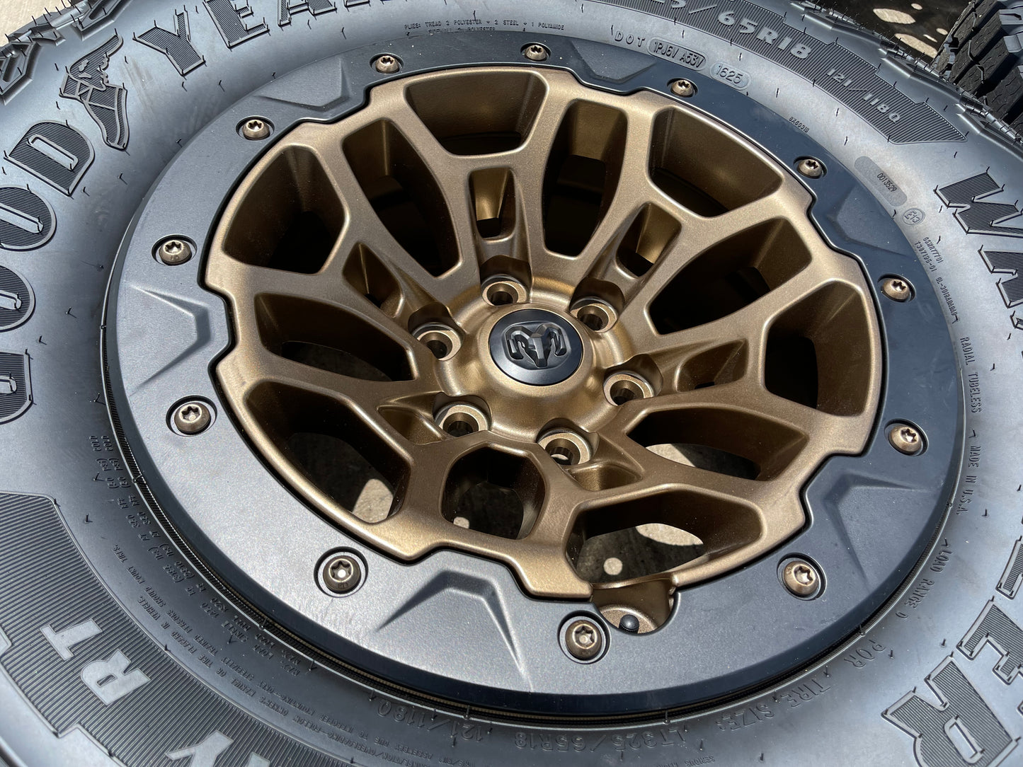 18" Dodge Ram 1500 RHO TRX Beadlock OEM bronze wheel rim 2735 tires 35" NEW