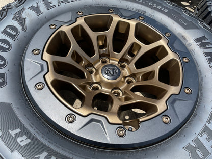 18" Dodge Ram 1500 RHO TRX Beadlock OEM bronze wheel rim 2735 tires 35" NEW