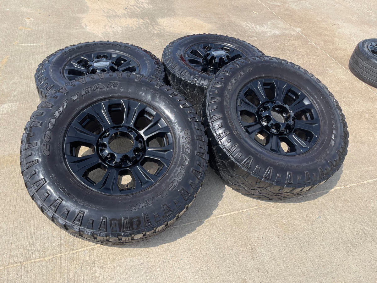 18" Ford F-250 F-350 TREMOR OEM rims wheels 10097 GOODYEAR DURATRAC A/T 35" SET