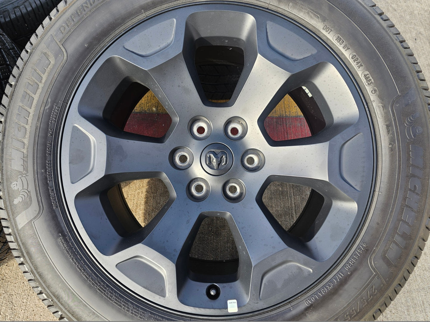 20" Dodge Ram 1500 OEM Laramie Black 2680 wheels rims 2024 2025 2026 MICHELIN