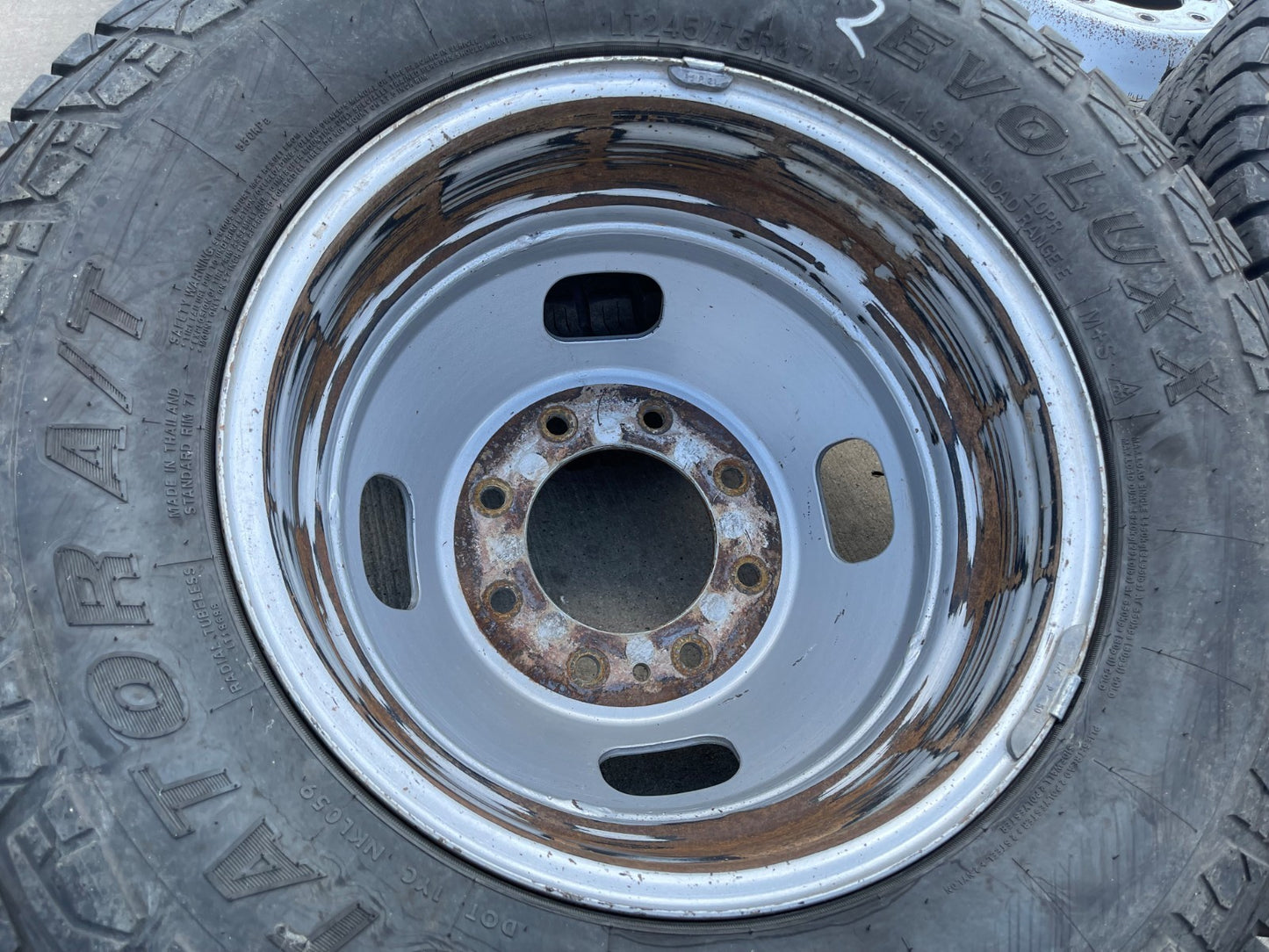 (6) 17" Ford F-350 Dually OEM rims wheels 3615 99016 tires SET A/T