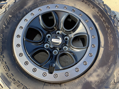 17" Ford F-150 Raptor OEM BEADLOCK rims wheels SET 10459 95210 BFG KO2 tires