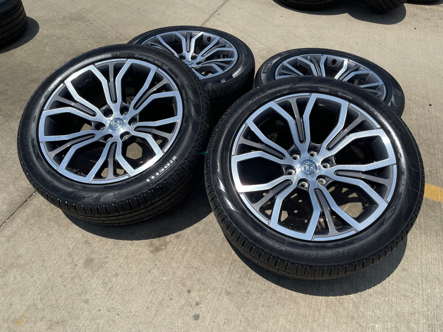 22" Dodge Ram 1500 OEM TUNGSTEN LIMITED Laramie wheels rims SET PIRELLI NEW