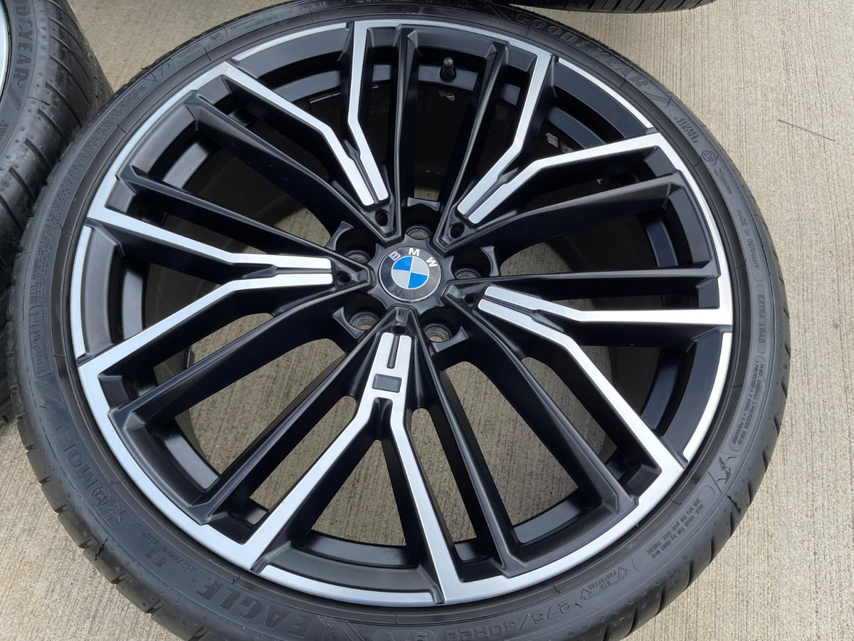 20" BMW M550i 530i 540i 640i OEM 86160 86161 Series 846M black wheels rims SET