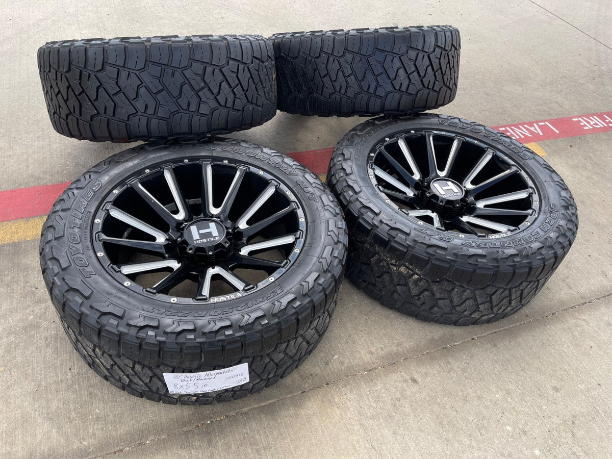22x10 22" Hostile H123 Typhoon wheels rims 8x165 8x6.5 Chevy GMC Ram 2500 3500