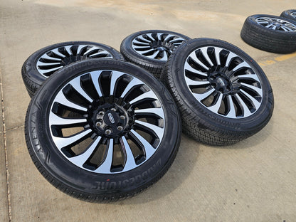 22" Lincoln Navigator OEM rims wheels 10499 95383 SET Black Label BRIDGESTONE