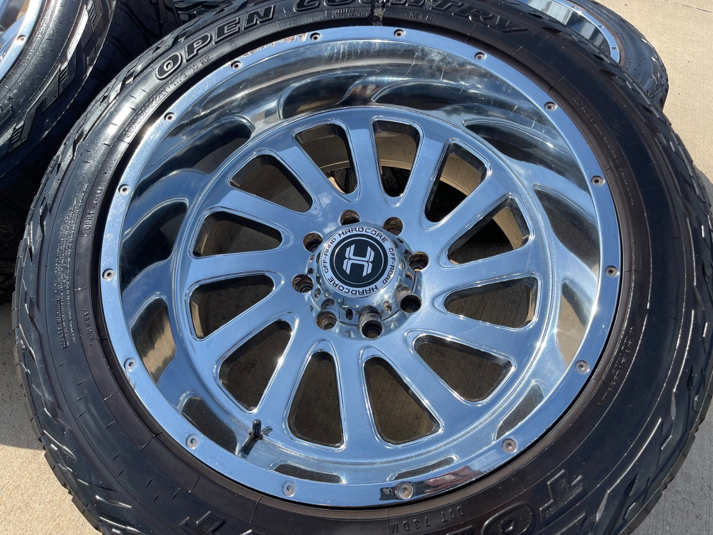 22x12 22" Hardcore HC15 Ford F-250 F-350 Chrome SET rims wheels 8x170 -44 35"