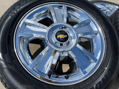 20" Chevy Silverado Tahoe Suburban chrome OEM 5416 wheels rims tires SET