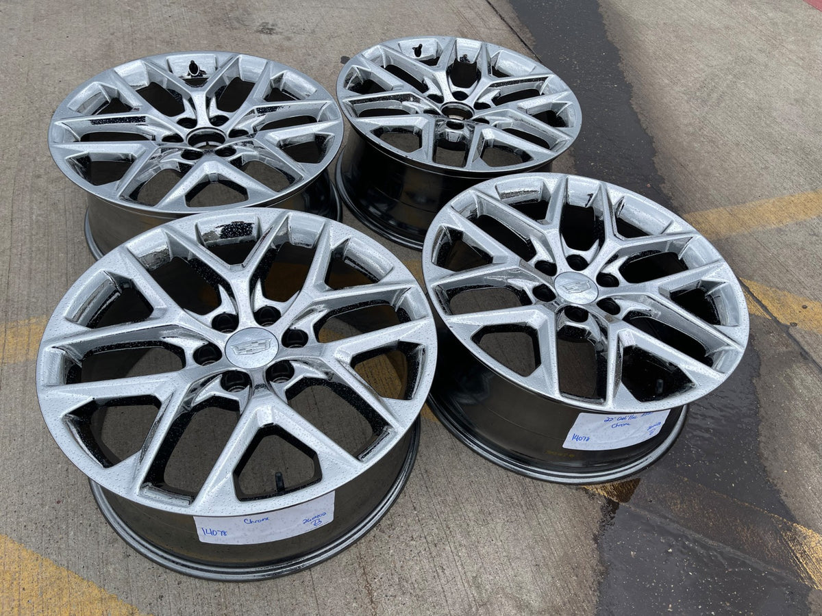 22" GMC Yukon Sierra DENALI OEM 14078 wheels rims CHROME 2024 2025 2026 2027 SET