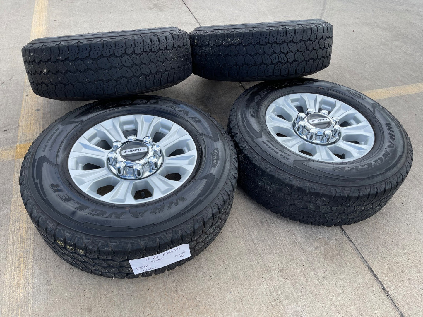 18" Ford F-250 F-350 OEM rims wheels 10097 tires GOODYEAR A/T