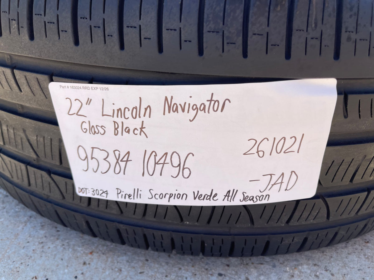 22" Lincoln Navigator OEM rims wheels Black Label 95384 10496 tires PIRELLI SET