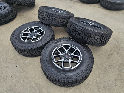 17" Jeep Wrangler Rubicon OEM 95730 9327 wheels rims Gladiator FALKEN A/T 33 NEW