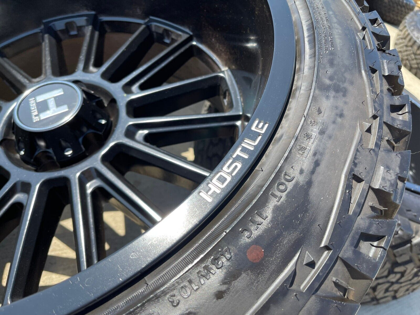 22x12 Hostile Predator Ford F-150 Expedition -44 wheels rims 6x135 tires 33"