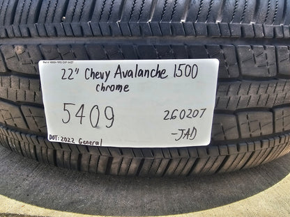 22" GMC Yukon Sierra DENALI OEM 5409 wheels rims tires SET CHROME