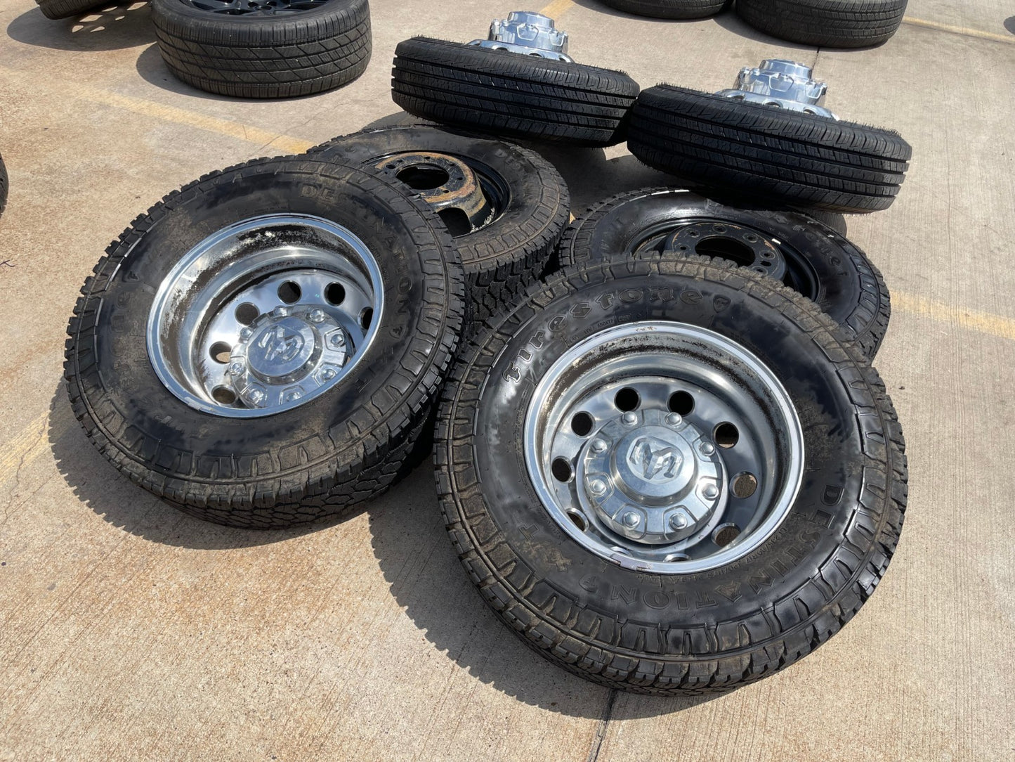 17" Dodge Ram 3500 Dually Laramie 8x200 wheels rims 2701 2702 OEM FIRESTONE