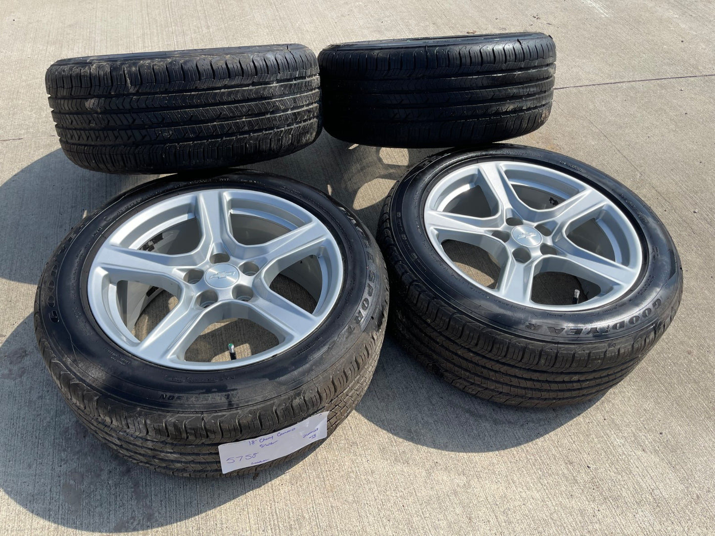 18" Chevy Camaro RS OEM wheels rims 5758 tires GOODYEAR