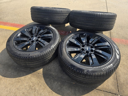 22" Lincoln Navigator OEM rims wheels Black Label 95384 10496 tires PIRELLI NEW