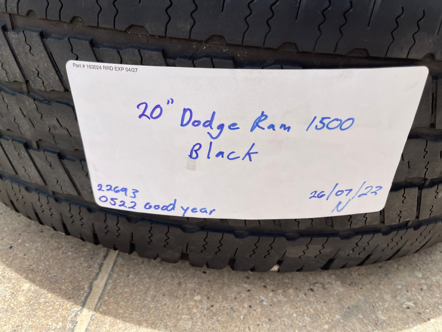 20" Dodge Ram 1500 OEM wheels rims 2495 BLACK 5x139 5x5.5 SET GOODYEAR