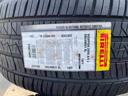 (4) 265/40/21 Pirelli Scorpion Zero A/S + Plus tires 105Y 265/40R21 XL BRAND NEW