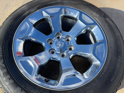 (1) 20" Dodge Ram 1500 OEM Laramie CHROME 2680 wheel Spare 2024 2025 2026