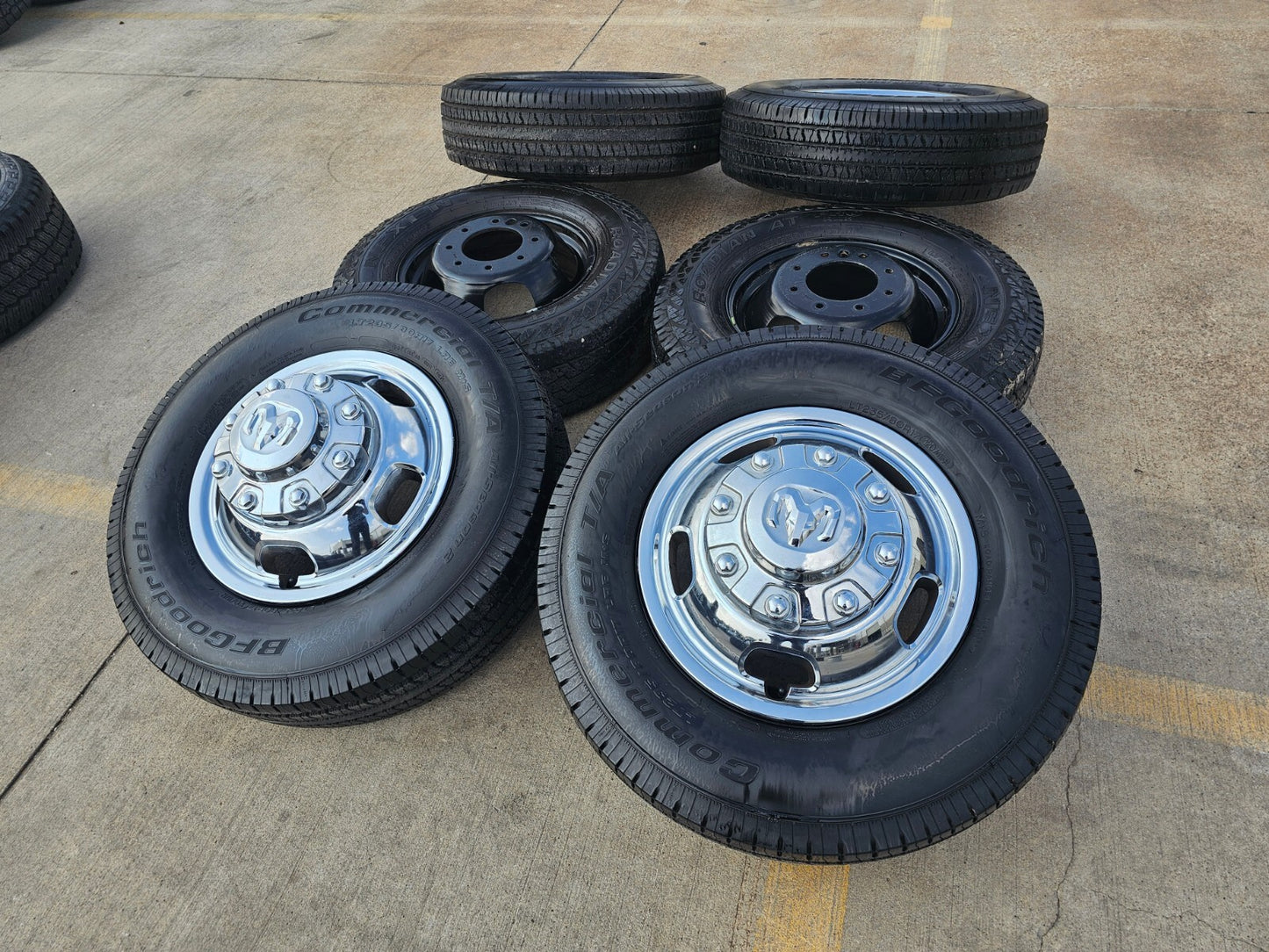 17" Dodge Ram 3500 Dually Laramie 8x200 wheels rims 2703 2704 OEM tires