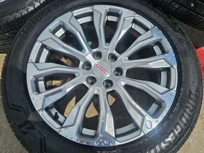 22" GMC Yukon Sierra DENALI OEM wheels rims 14025 97000 tires BRIDGESTONE SET