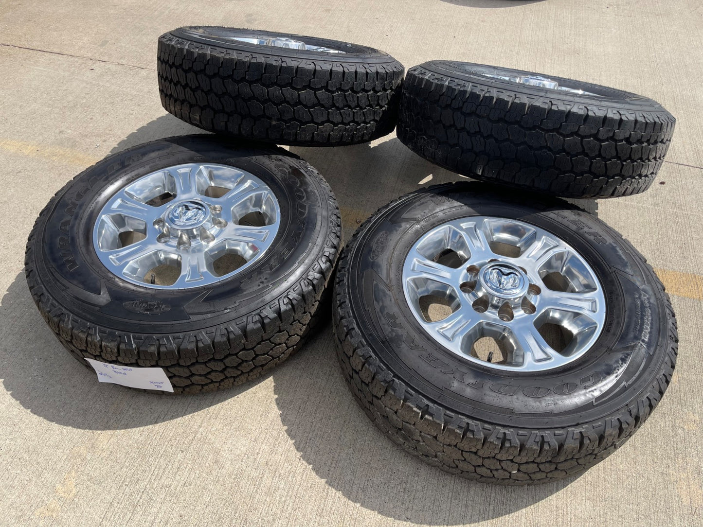 18" Ram 2500 3500 Laramie Power Wagon OEM wheels rims 2692 GOODYEAR A/T NICE