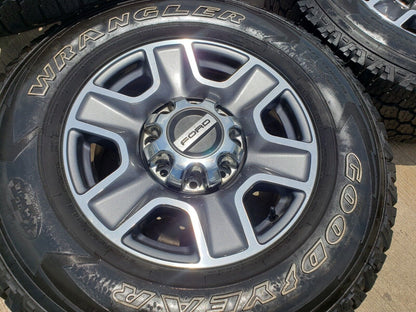 18" Ford F-250 F-350 Lariat FX-4 OEM gray wheels 10298 A/T tires