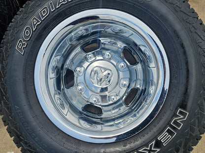 17" Dodge Ram 3500 Dually 8x200 wheels rims 2703 2704 OEM A/T tires