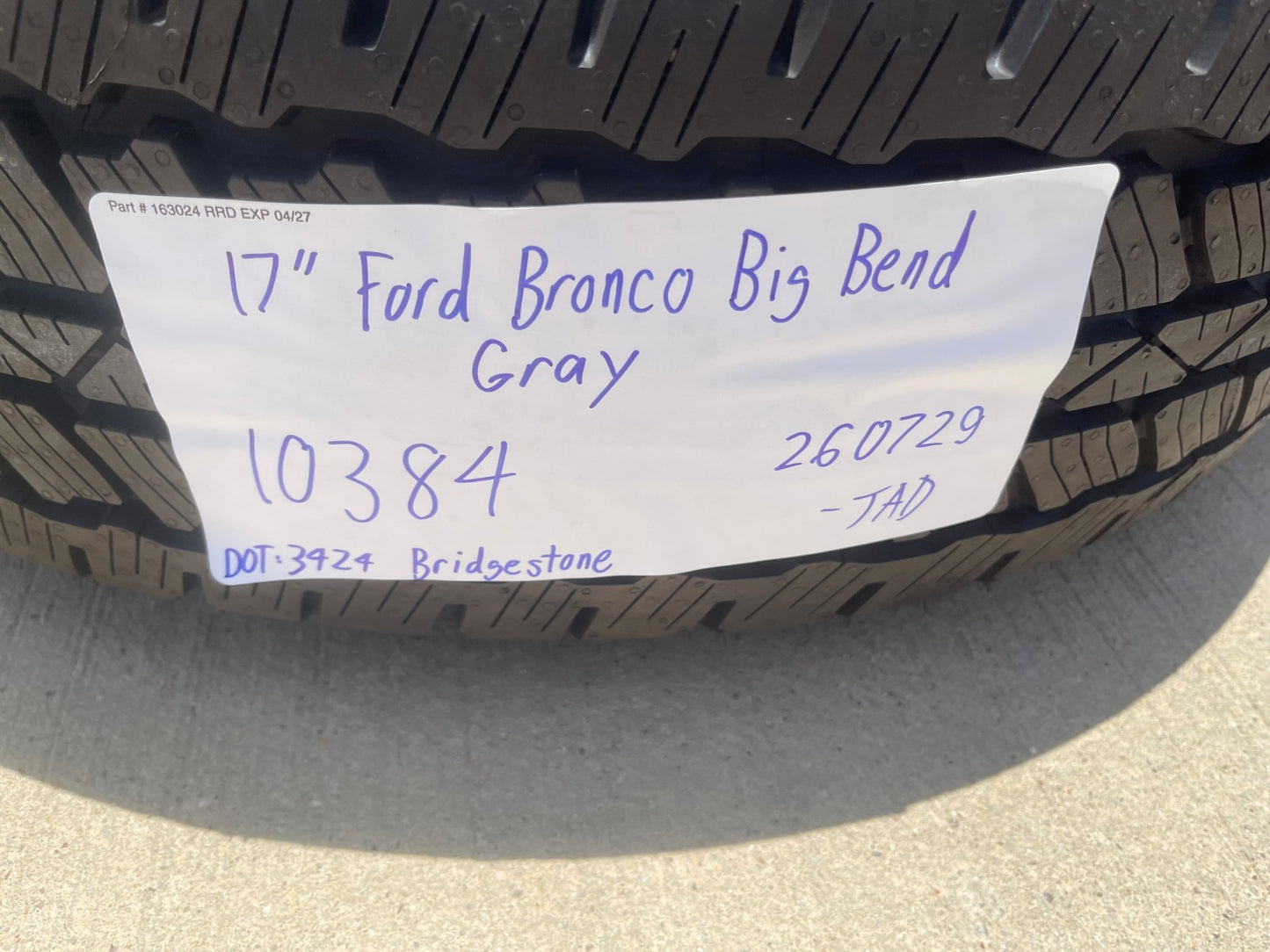 17" Ford Bronco Big Bend wheels rims 10384 OEM Ranger SET 2025 2026 2027 NEW