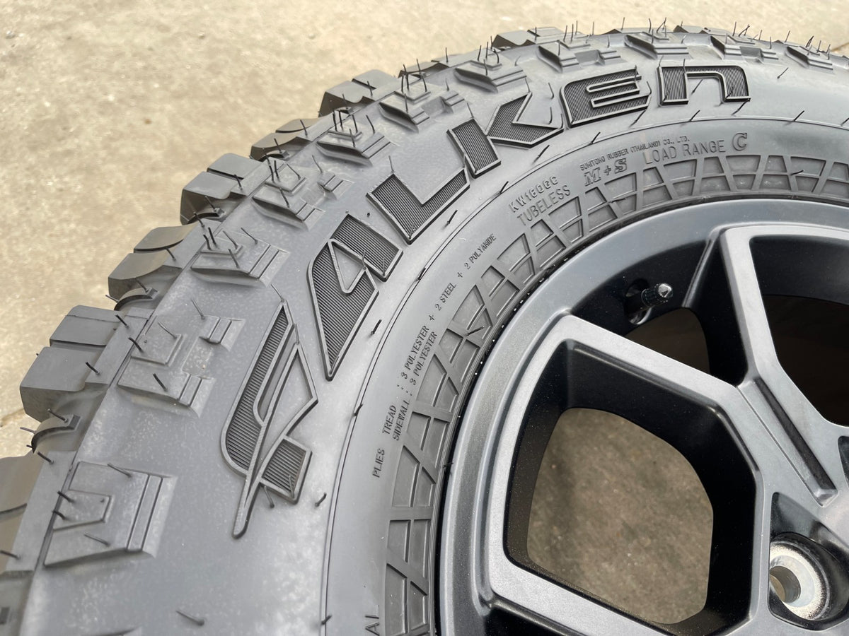 17" Jeep Gladiator RUBICON OEM wheels rims black Wrangler 9326 FALKEN MT 33" NEW