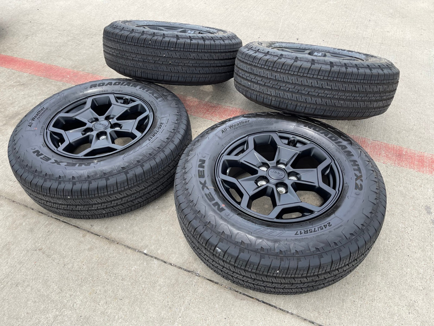 17" Jeep Wrangler SPORT OEM wheels rims tires 9237 black 2023 2024 2025 NEW