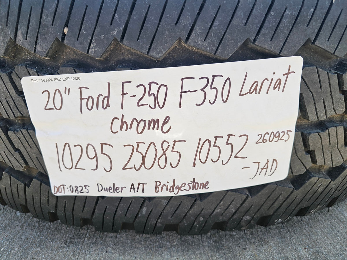 20" Ford F-250 F-350 OEM 10295 25085 10552 chrome wheels rims BRIDGESTONE NEW