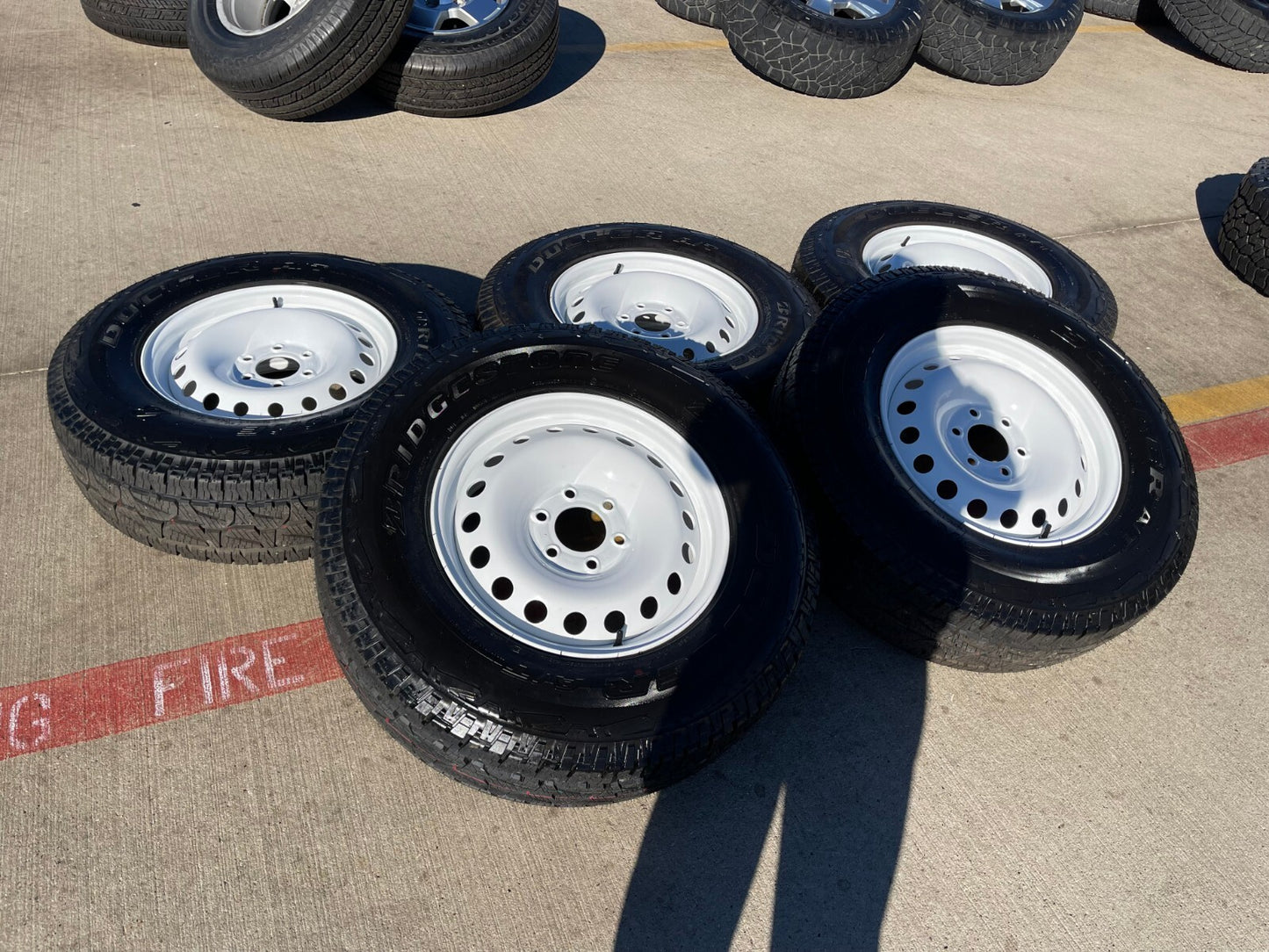 (4) 17" INEOS Grenadier OEM steel wheels rims WHITE tires 2024 2025 2026 NEW