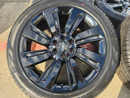 22" Lincoln Navigator OEM rims wheels Black Label 95384 10496 tires PIRELLI NEW