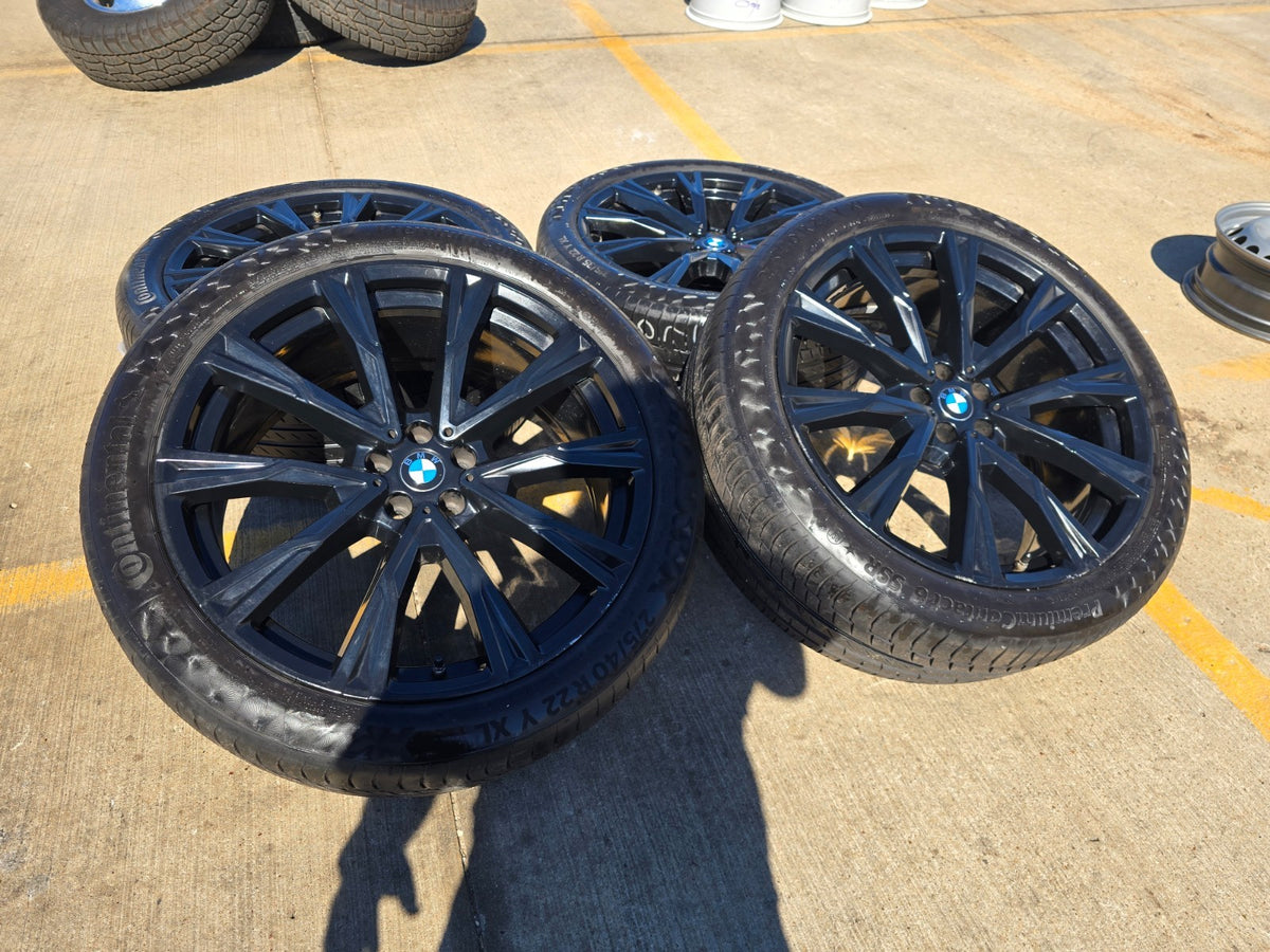 22" BMW X5 X6 X7 OEM 86534 86539 Series wheels rims tires CONTINENTAL