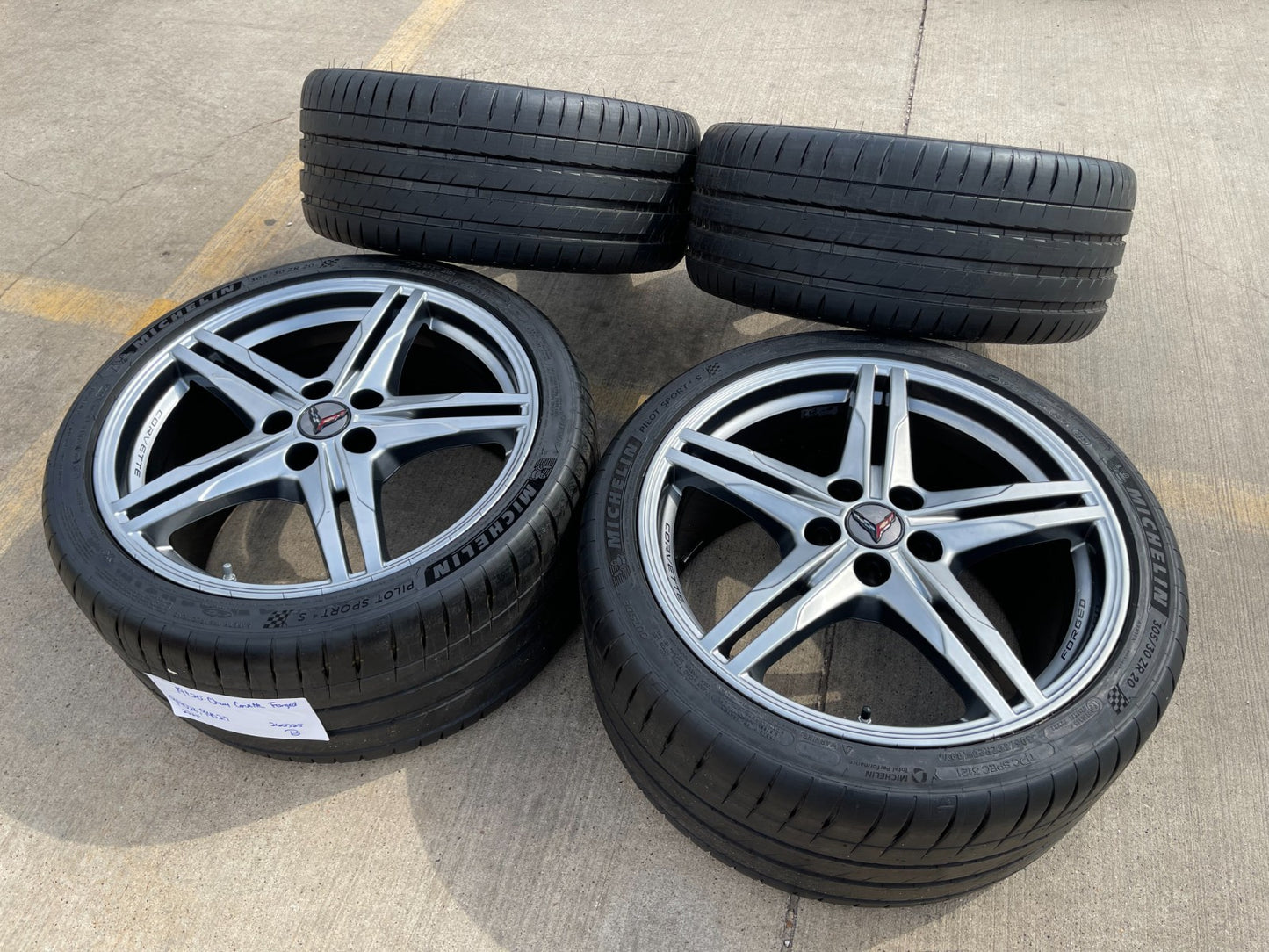 19" + 20" Chevy Corvette Z06 C8 OEM FORGED 94027 94028 wheels rims 2024 2026