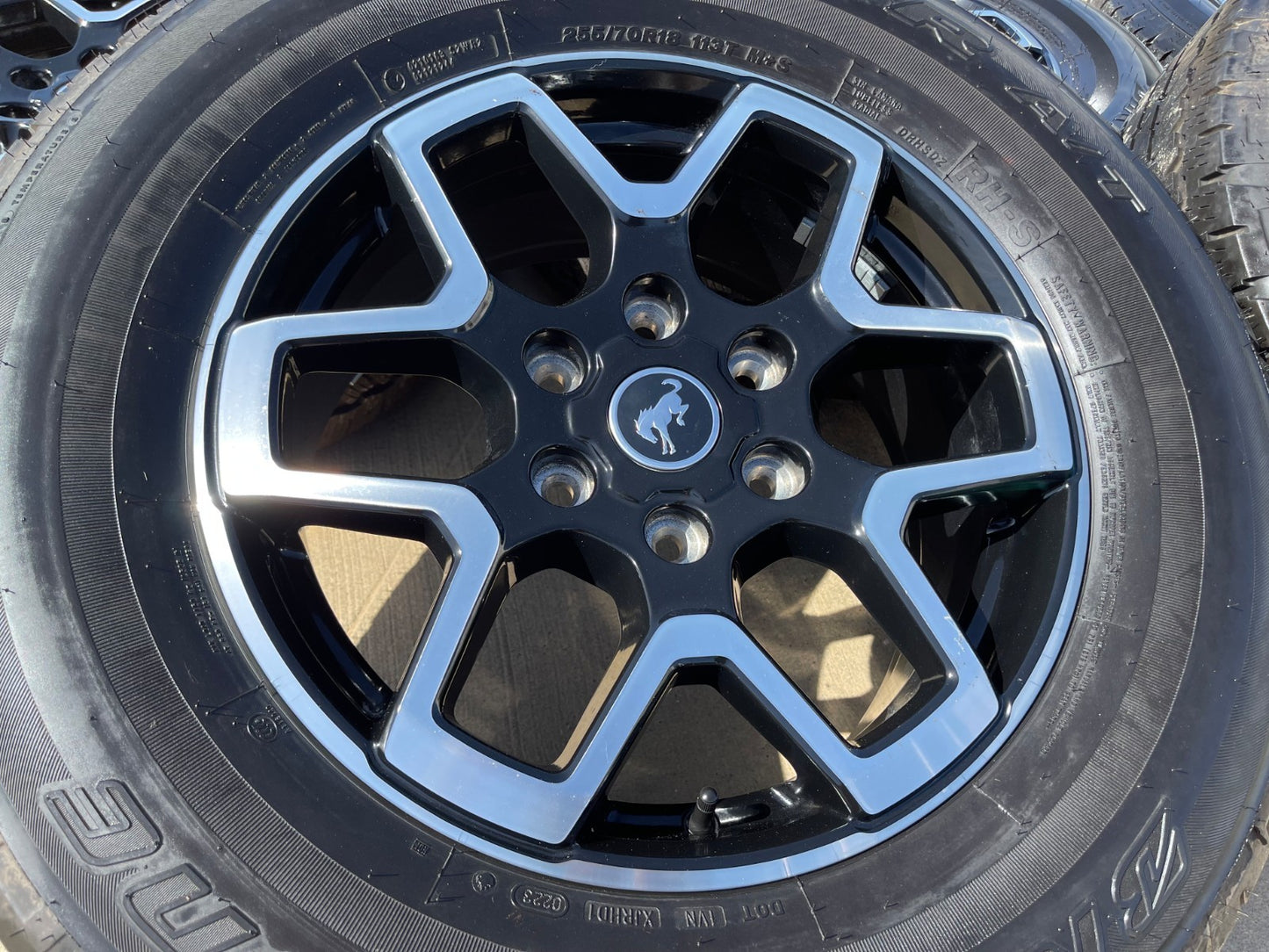 18" Ford Bronco wheels rims black 95213 Ranger tires tires BRIDGESTONE A/T SET