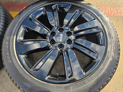 22" Lincoln Navigator OEM rims wheels Black Label 95384 10496 tires PIRELLI NEW